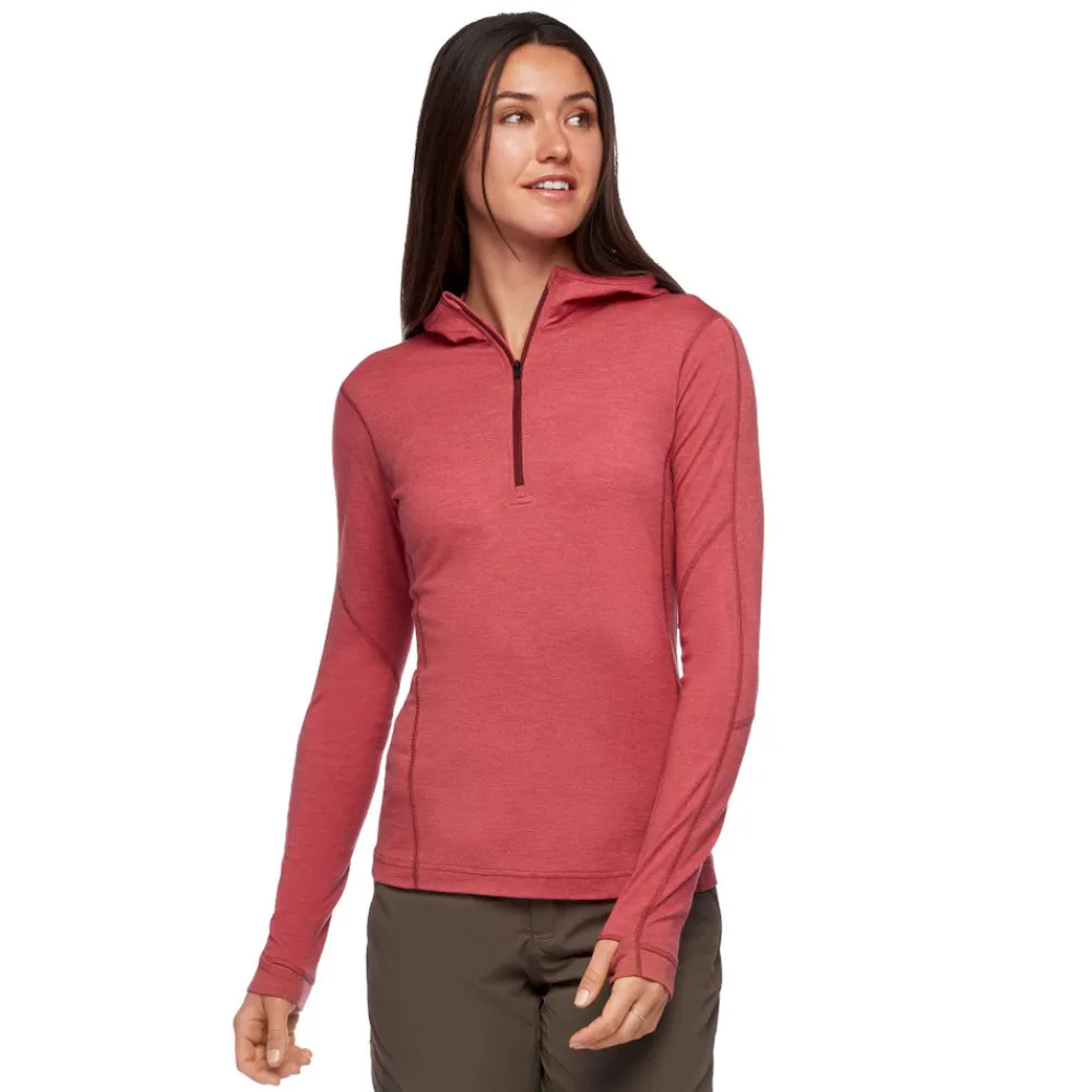 Damen Black Diamond Kapuzenpullover^Women's Solution 150 Merino Quarter Zip Hoody